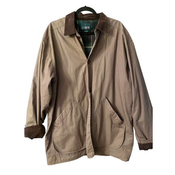 J Crew 90's Oarsman Barn Jacket, Flannel Lined Chore Coat | Mens L, Brown - Picture 2 of 16